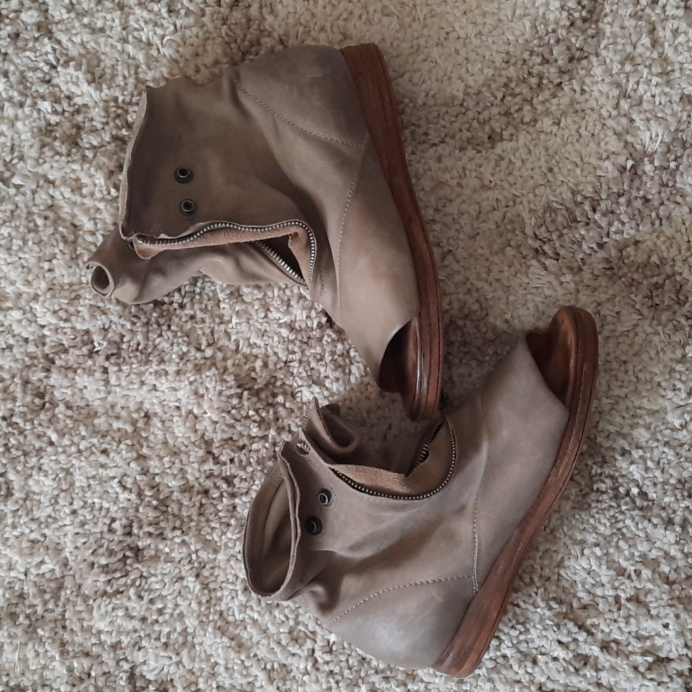 A.S.98 Taupe Adjustable Ankle Open Toe Sandals